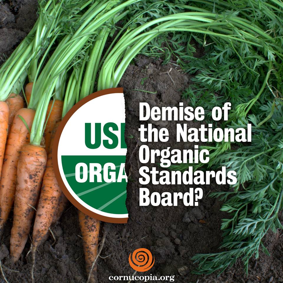 Call to action: Sign the proxy letter to remove corporatist shill from the National Organic Program
